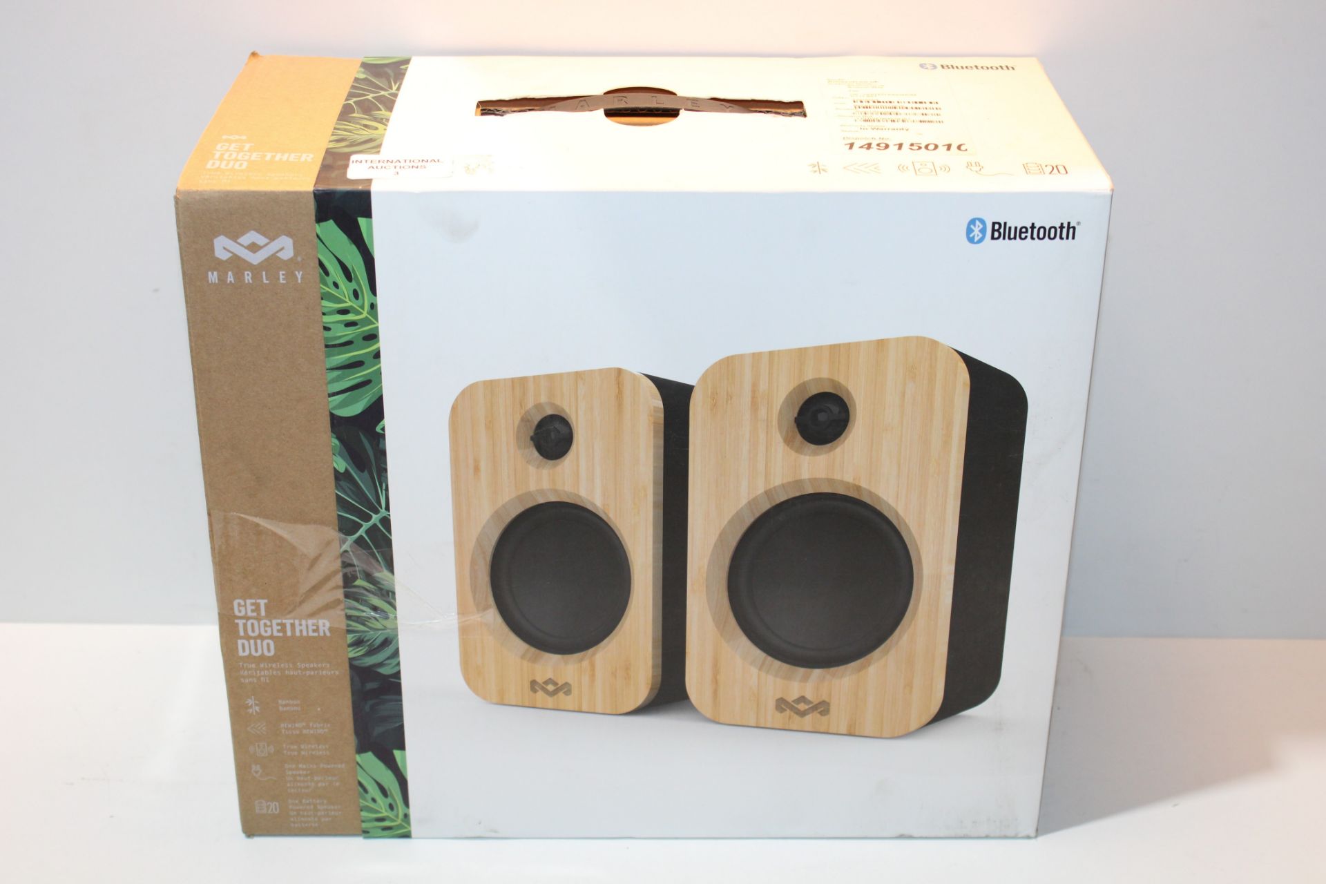 House of Marley Get Together Duo Bluetooth Speakers - Sustainably Crafted, Bookshelf Style, Wireless