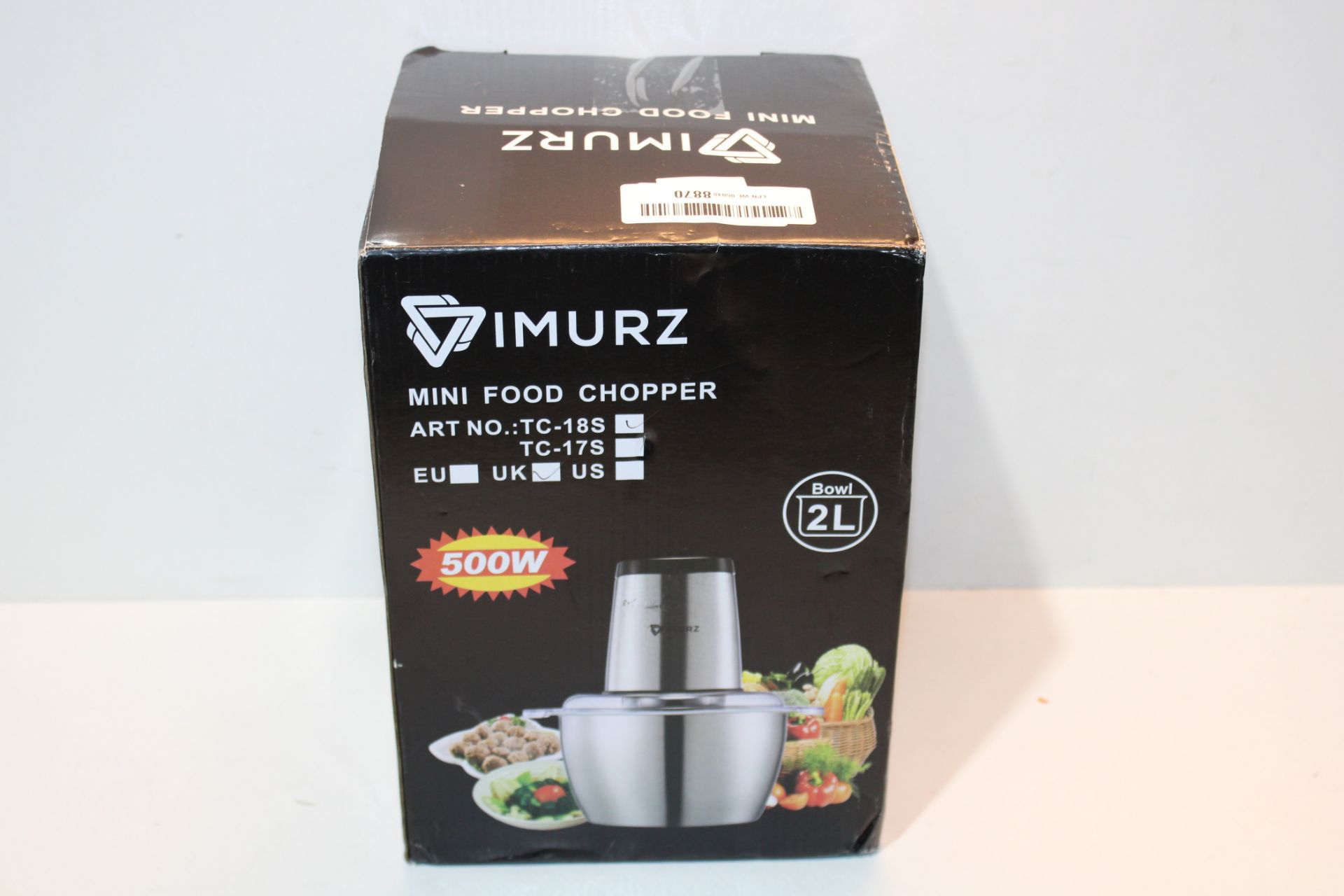 Mini Chopper Electric Food Processor with 2 Litre Stainless Steel Bowl, 2 Speeds, 4 Bi-Level