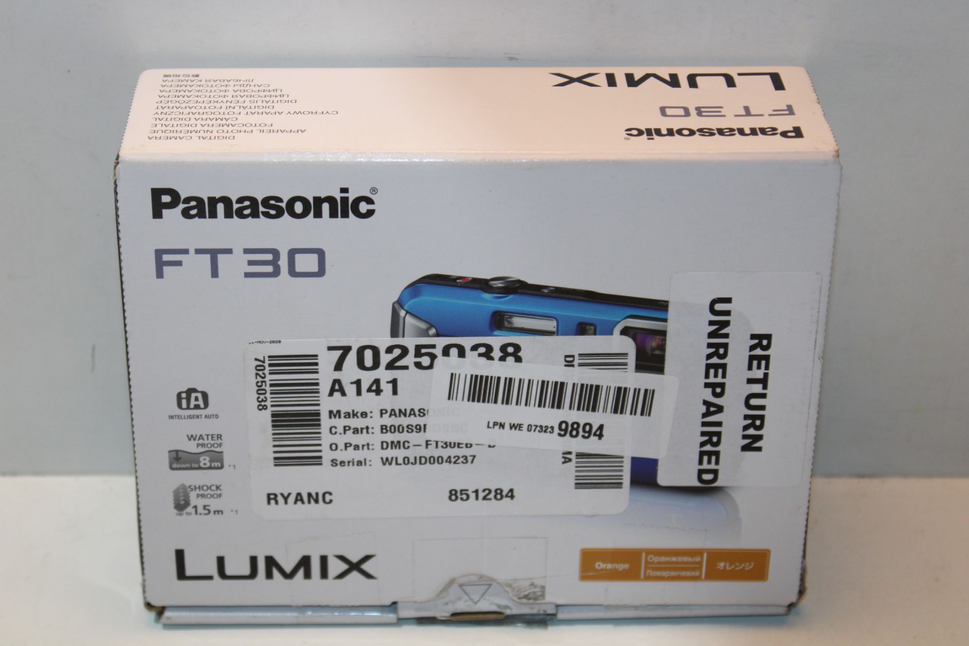 Panasonic LUMIX DMC-FT30EB-D Tough Waterproof Compact Digital Camera - Orange £93.79Condition