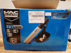 MAC ALLISTER 2800W ELECTRIC GARDEN VAC £39.19Condition ReportAppraisal Available on Request- All
