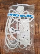 Pro-Elec PL09173 3m 2 Gang Extension Lead, white £6.99Condition ReportAppraisal Available on