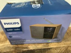 Philips Audio R5505/10 Bluetooth Radio (Wooden Housing, DAB+/FM Radio, 3-Inch Broadband Speaker