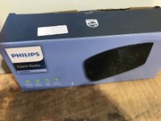 Philips AJ3400 Wake-Up Alarm Clock with Radio for Bedside or Kitchen, Big Display, Dual Alarm,