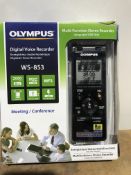 Olympus WS-853 High-Quality Digital Voice Recorder with Built-In Stereo Microphones, Direct USB,