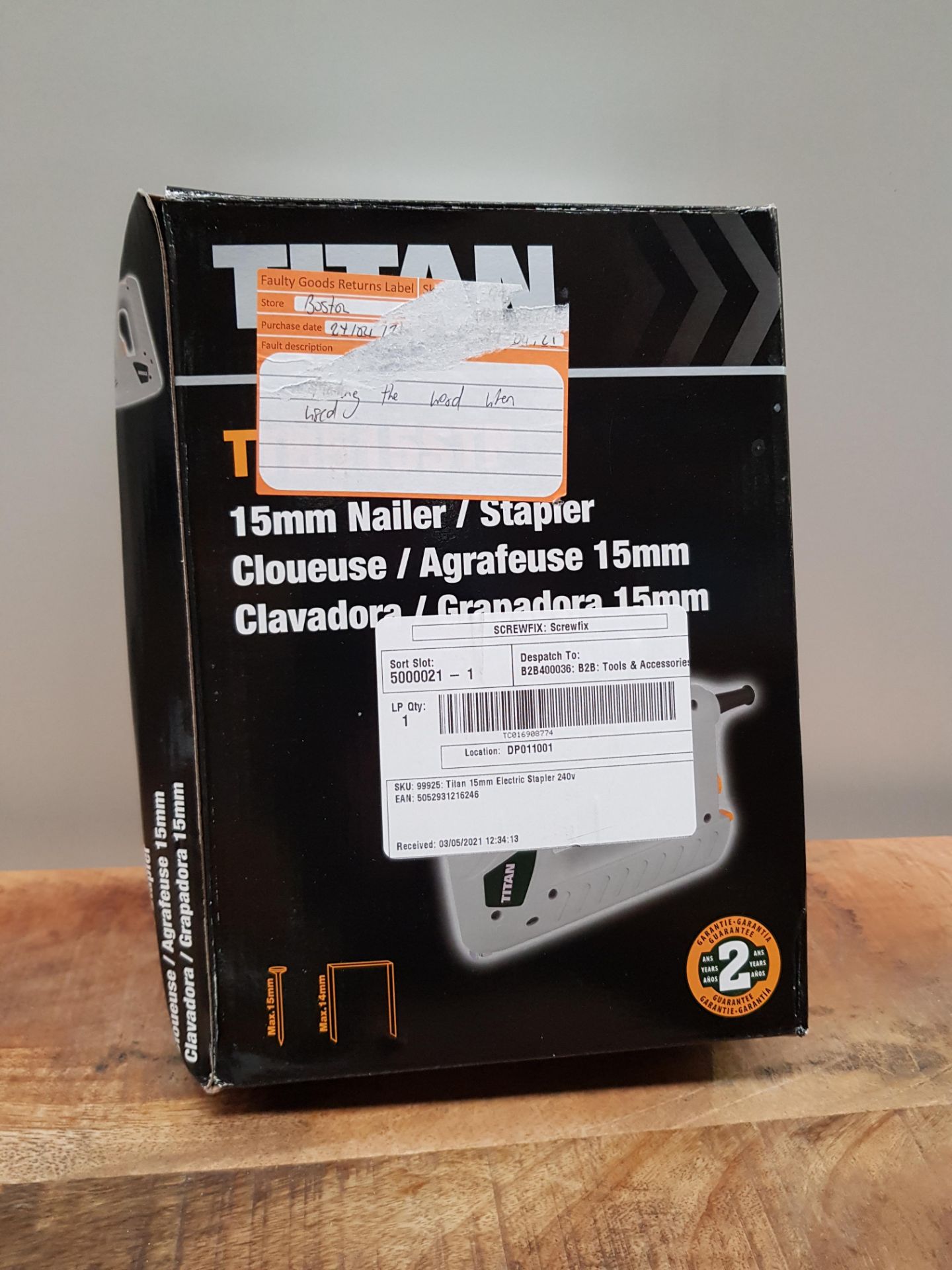 Titan 15mm Electric Stapler 240v £15.77Condition ReportAppraisal Available on Request- All Items are