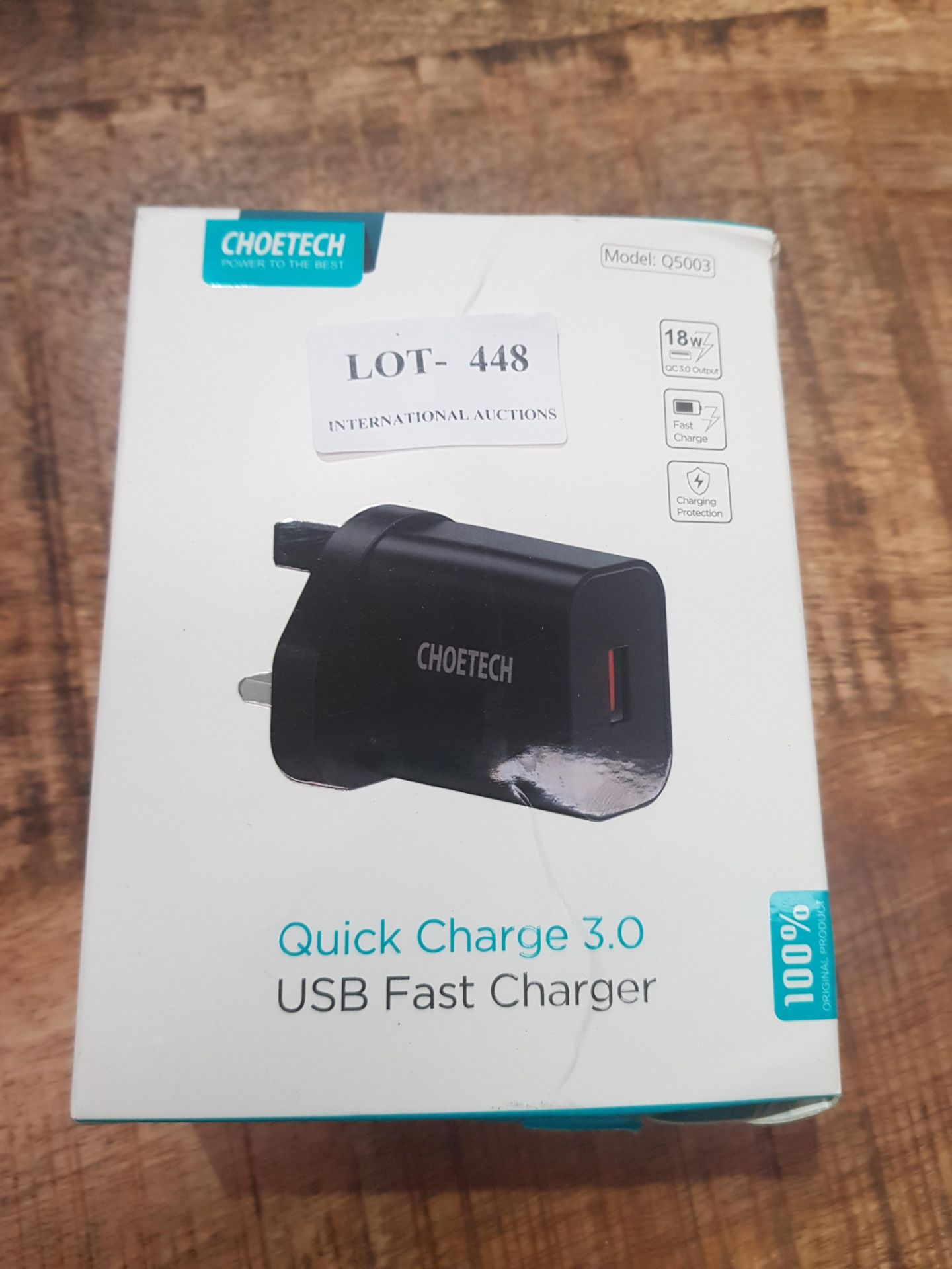 CHOETECH QUICK CHARGE 3.0 USB FAST CHARGERCondition ReportAppraisal Available on Request- All