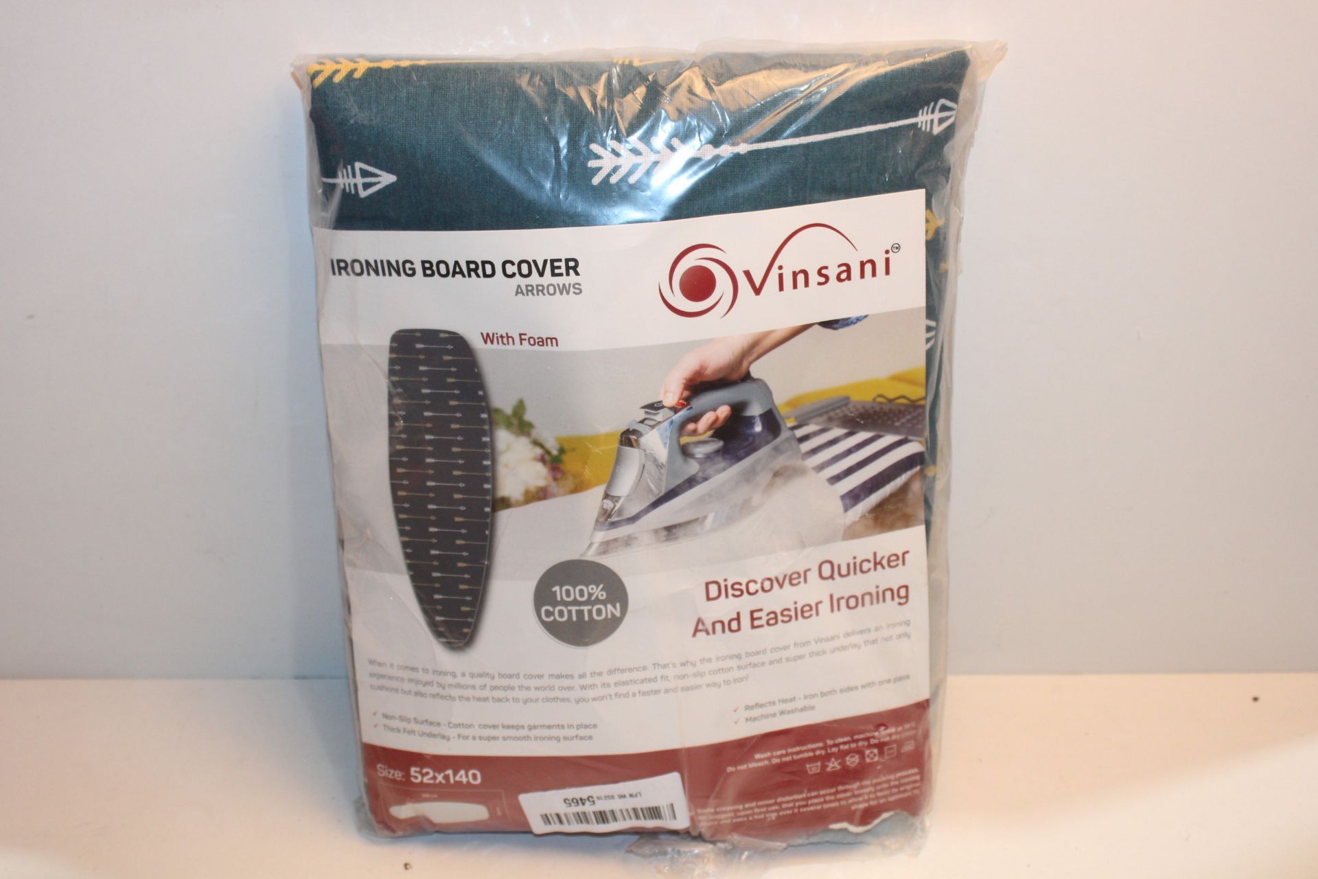 RRP £8.99 Vinsani Modern Ironing Board Cover Multi Fit New Foam Back 100% Cotton Easy Fit