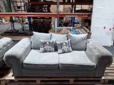 RRP £985.00 3 SEATER FABRIC SOFA WITH CUSHIONS (AS SEEN IN WAYFAIR)