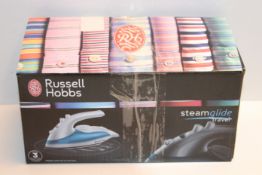 RRP £14.95 Russell Hobbs Steam Glide Travel Iron 22470, 760 W - White and Blue