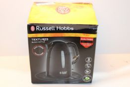 RRP £20.00 Russell Hobbs Textures Plastic Kettle 21271, 1.7 L, 3000 W - Black