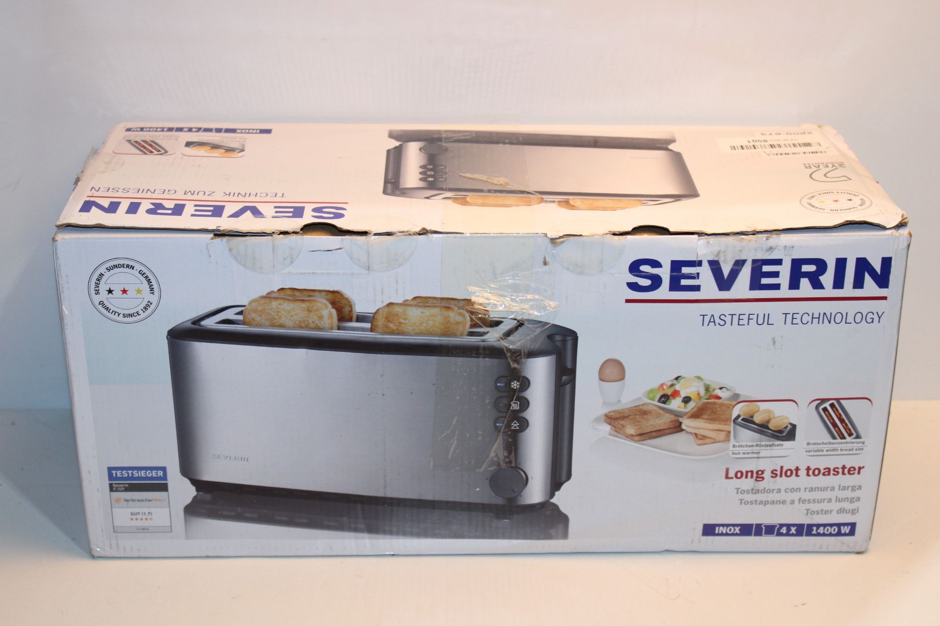RRP £40.49 Severin 2509 Automatic 4-Slice Long Slot Toaster