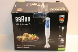 RRP £49.99 Braun House Hold 0X22111220 MQ3025 WH Hand Blender, Plastic, 700 W, White/Blue