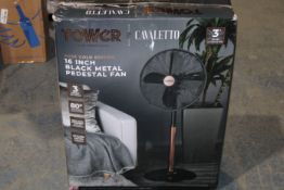 RRP £52.99 Tower T643000B Cavaletto 16Ó Metal Pedestal Fan with