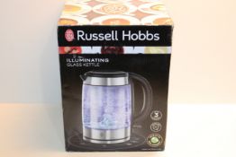 RRP £38.99 Russell Hobbs 21600-10 Illuminating Glass Kettle, Black, 1.7 Litre, 3000 Watt