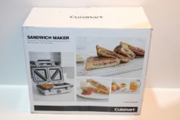 RRP £57.99 Cuisinart Sandwich Maker | Non-Stick Removable Plates | Silver | GRSM1U