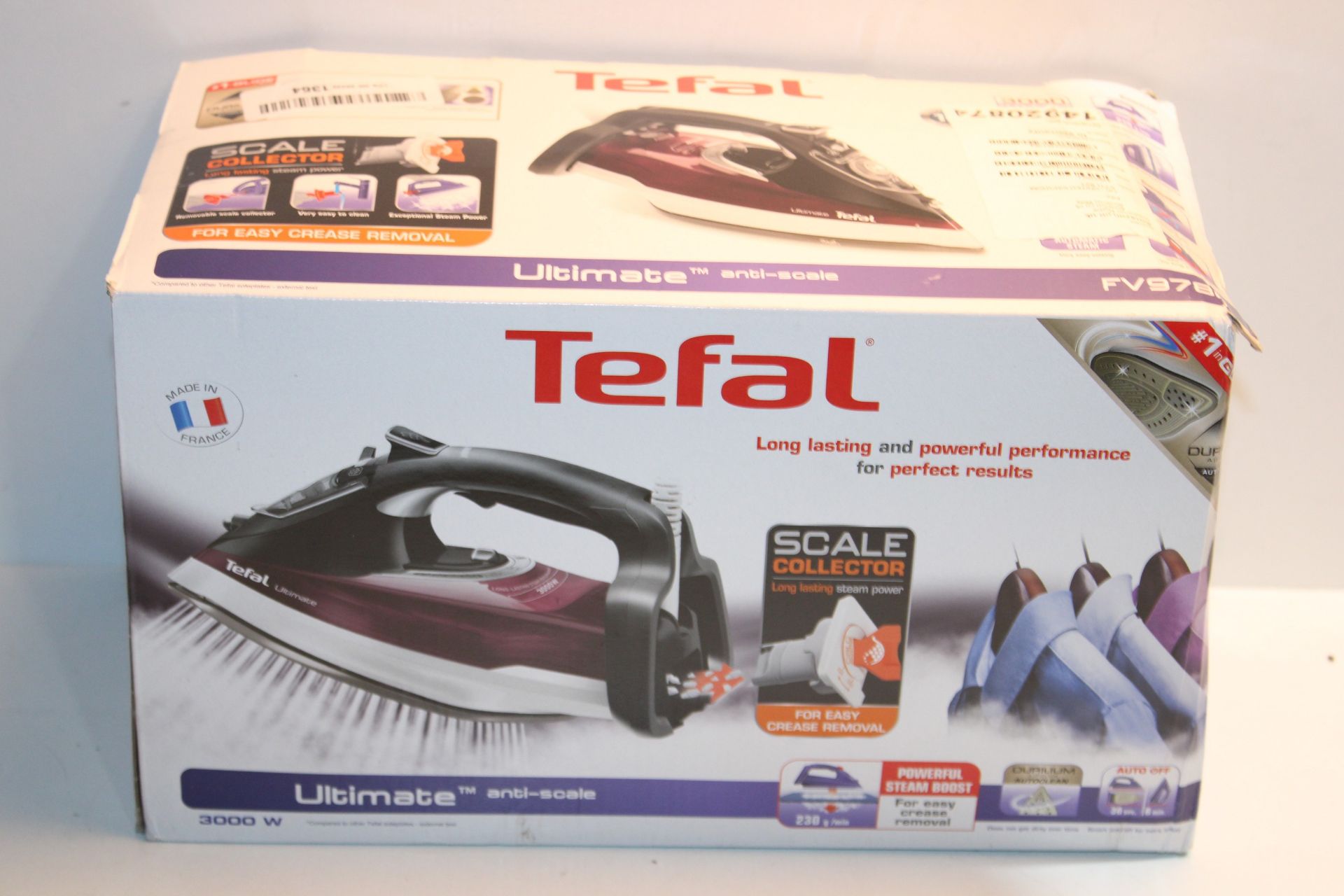 RRP £93.99 Tefal FV9788 Ultimate Anti Scale Steam Iron, 3000 W, Purple