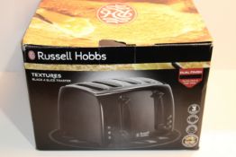 RRP £29.00 Russell Hobbs 21651 Textures 4-Slice Toaster 21651-Black, Plastic, Black