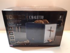 RRP £37.76 Tower T20036MNB Cavaletto 2-Slice Toaster with Defrost/Reheat