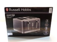 RRP £39.73 Russell Hobbs 24383 Grey Inspire 4 Slice Toaster