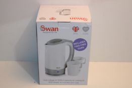 RRP £18.92 Swan Dual Voltage Travel Kettle with Two Tea Cups
