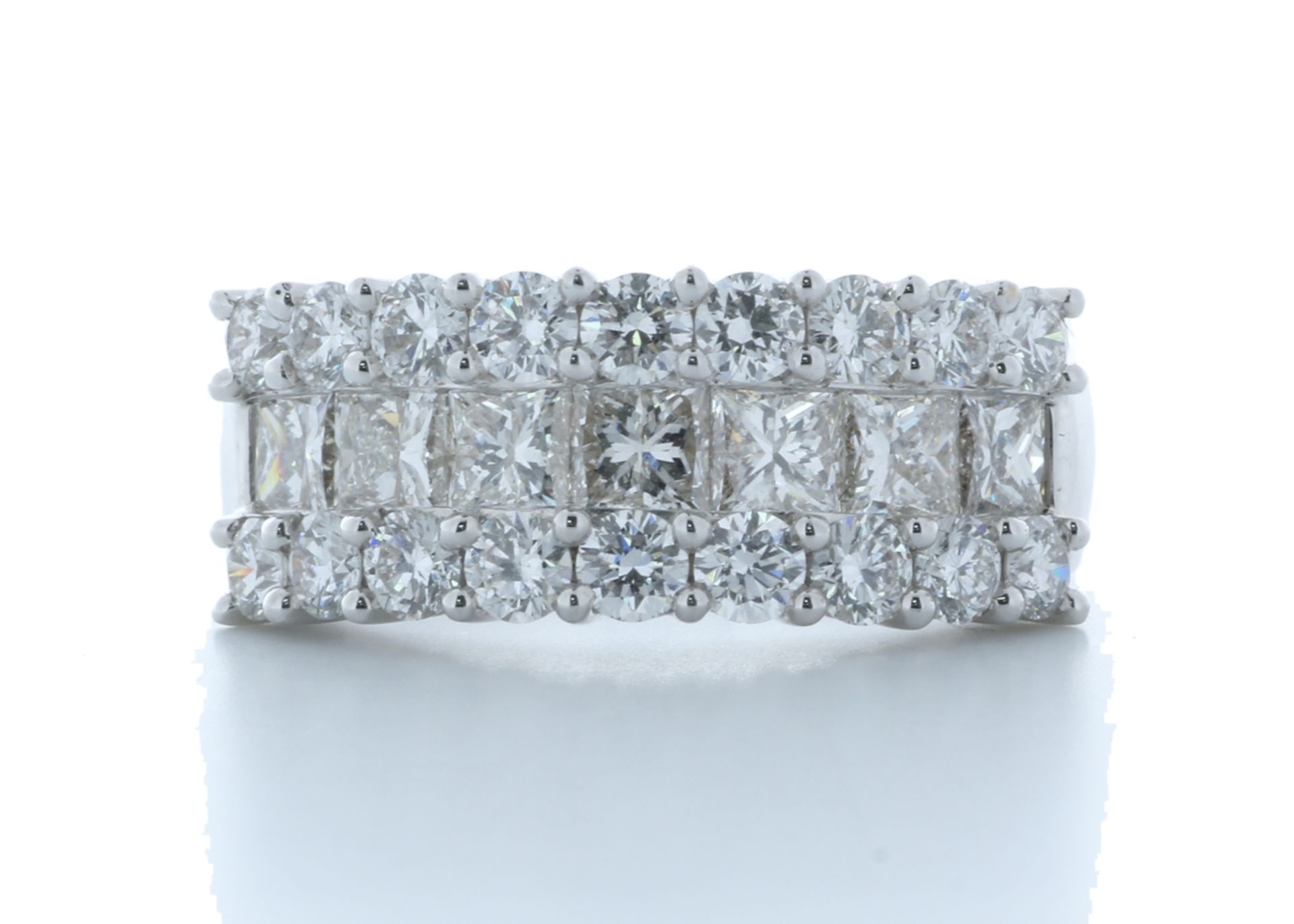 18ct White Gold Claw Set Semi Eternity Diamond Ring 2.43 Carats - Valued by AGI £16,850.00 - 18ct