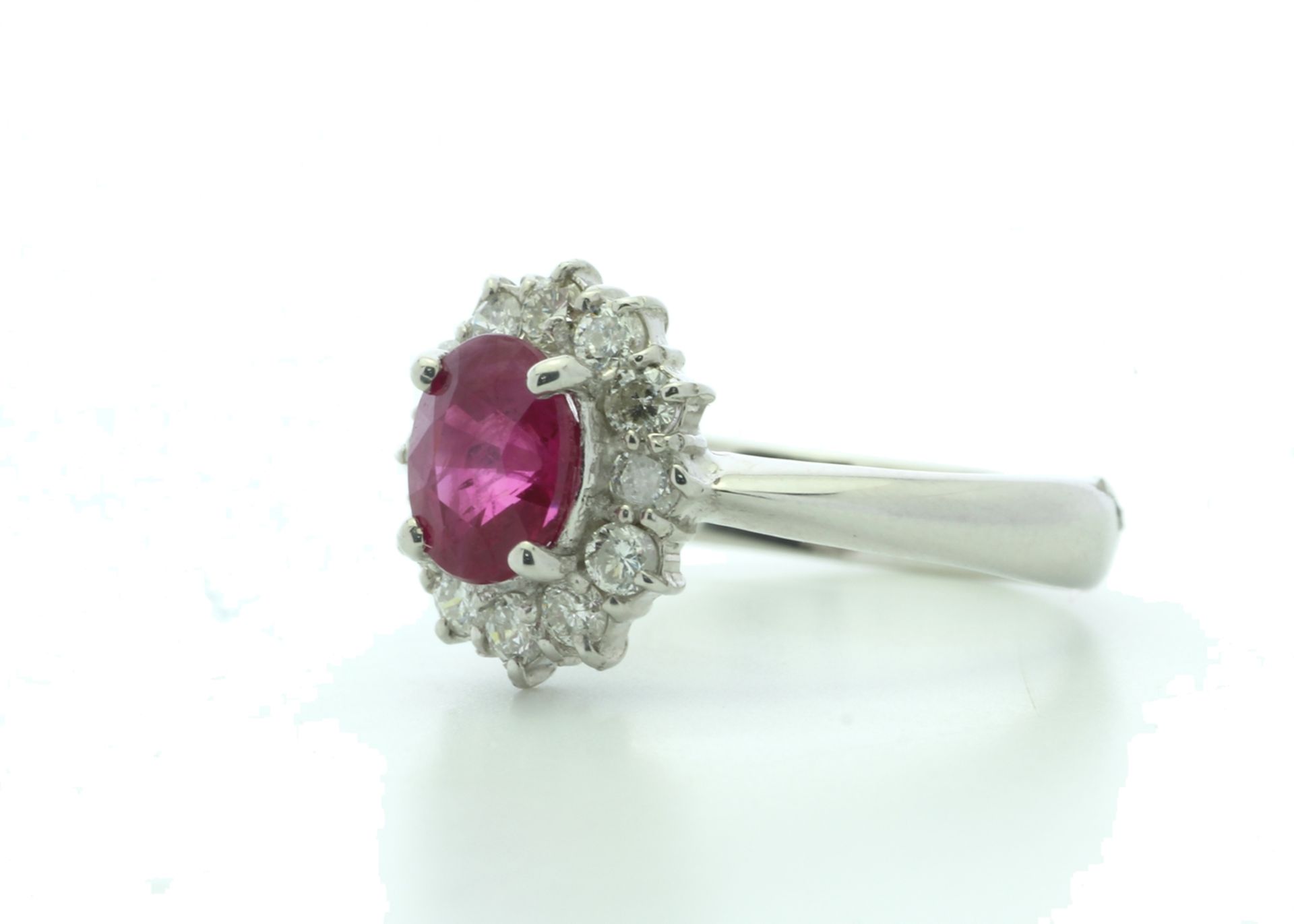 Platinum Diamond And Ruby Ring (R1.10) 0.35 Carats - Valued by IDI £7,250.00 - Platinum Diamond - Image 2 of 5