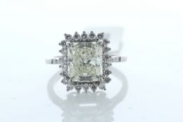 18ct White Gold Single Stone With Halo Setting Ring 3.86 Carats - Valued by IDI £72,000.00 - 18ct
