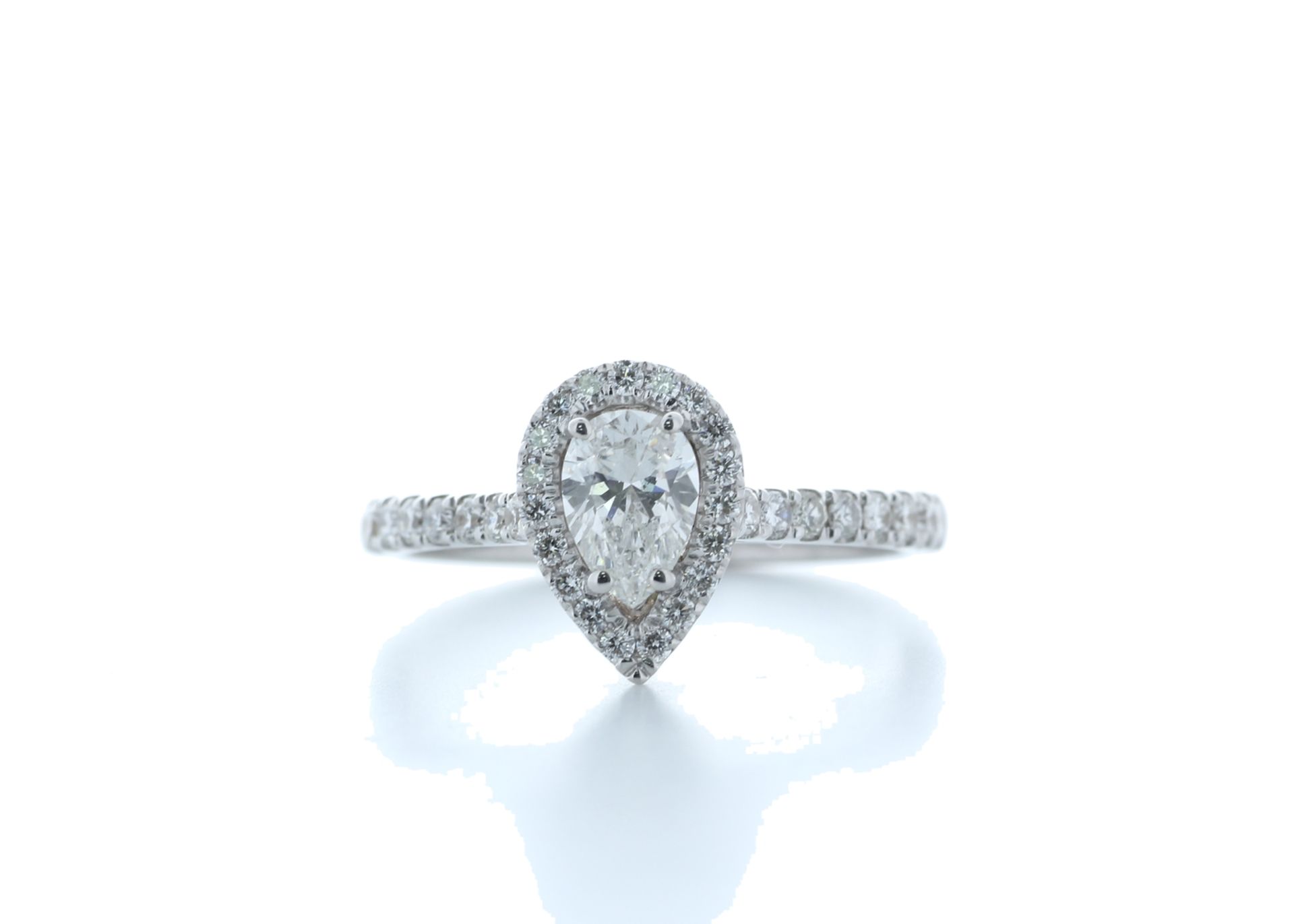 18ct White Gold Single Stone With Halo Setting Ring 0.91 (0.51) Carats - Valued by IDI £6,250.00 -