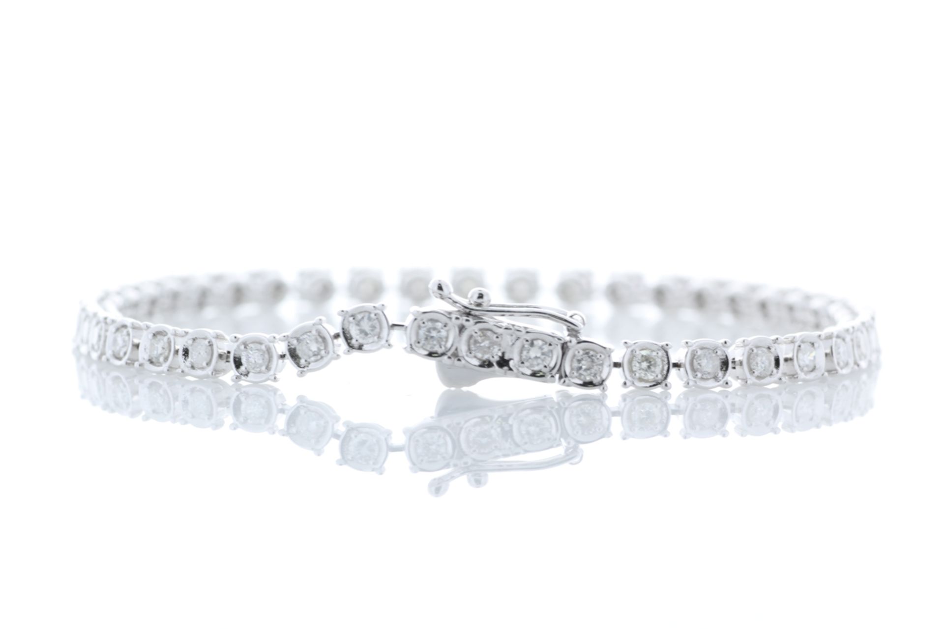 18ct White Gold Tennis Diamond Bracelet 1.50 Carats - Valued by GIE £19,220.00 - 18ct White Gold - Image 3 of 5