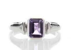 9ct White Gold Amethyst Ring 0.99 Carats - Valued by GIE £1,140.00 - 9ct White Gold Amethyst Ring