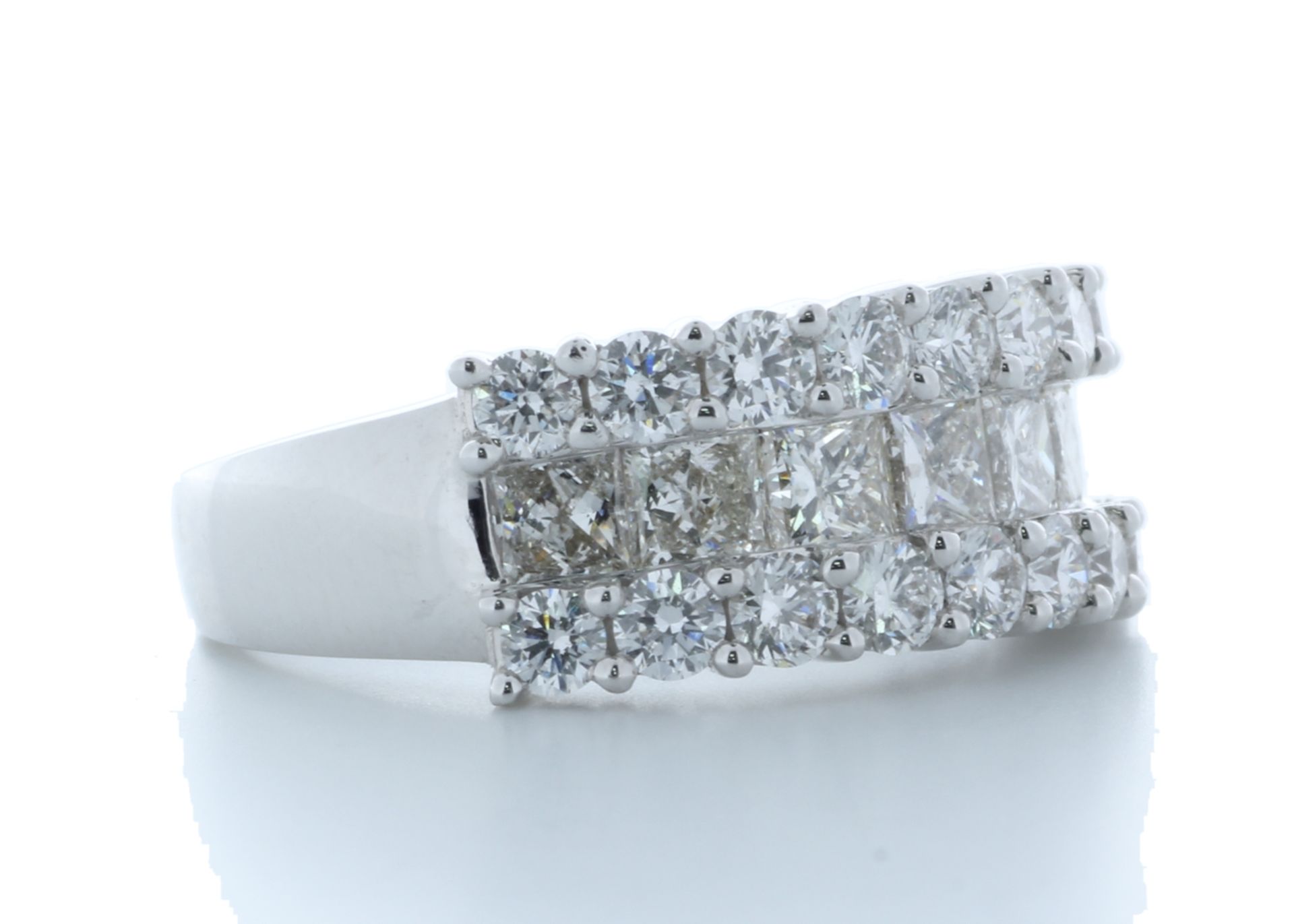 18ct White Gold Claw Set Semi Eternity Diamond Ring 2.43 Carats - Valued by AGI £16,850.00 - 18ct - Image 4 of 4