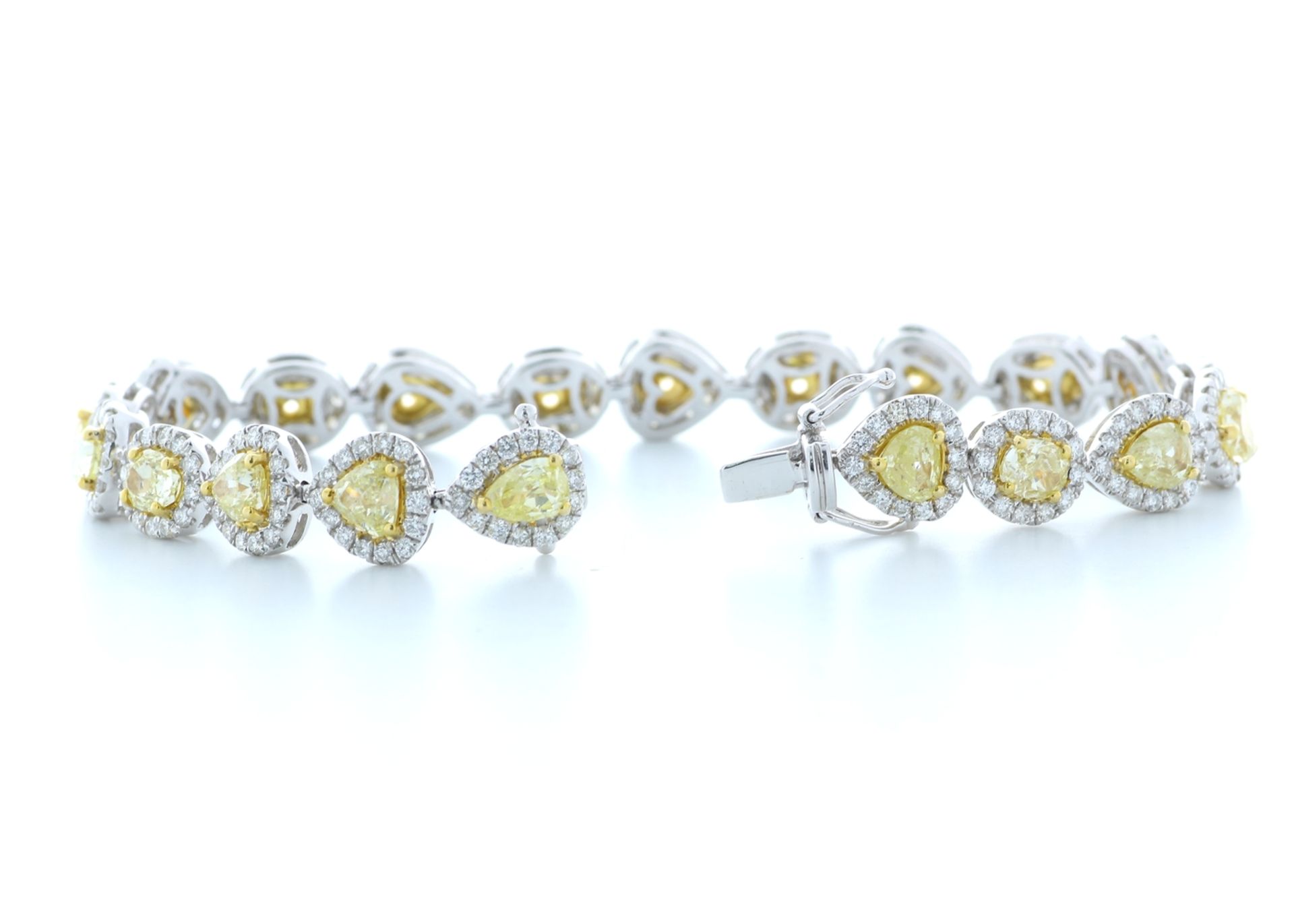 Halo Set Natural Fancy Yellow Diamond Bracelet 12.50 Carats Carats - Valued by IDI £125,000.00 - - Image 2 of 4