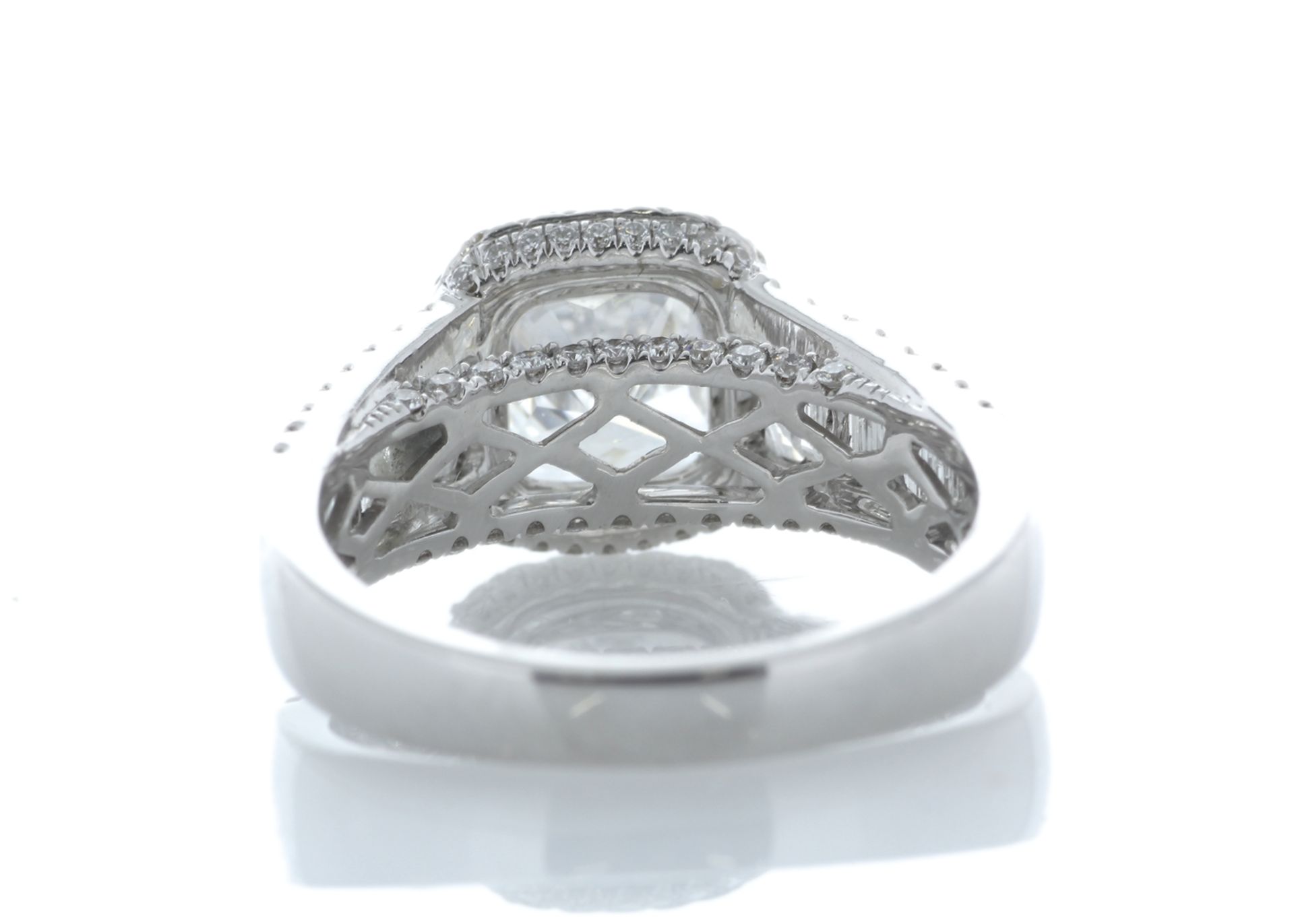 18ct White Gold Single Stone With Halo Setting Ring 3.14 Carats - Valued by IDI £62,900.00 - 18ct - Image 3 of 5