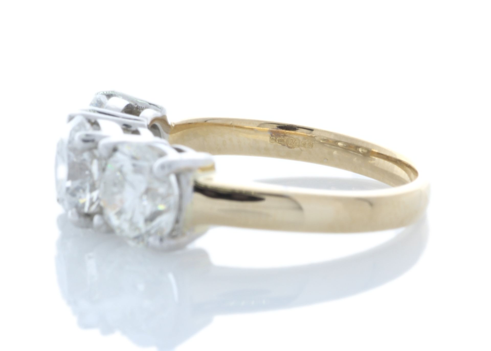 18ct Yellow Gold Three Stone Claw Set Diamond Ring 3.37 Carats - Valued by GIE £26,995.00 - 18ct - Image 2 of 5