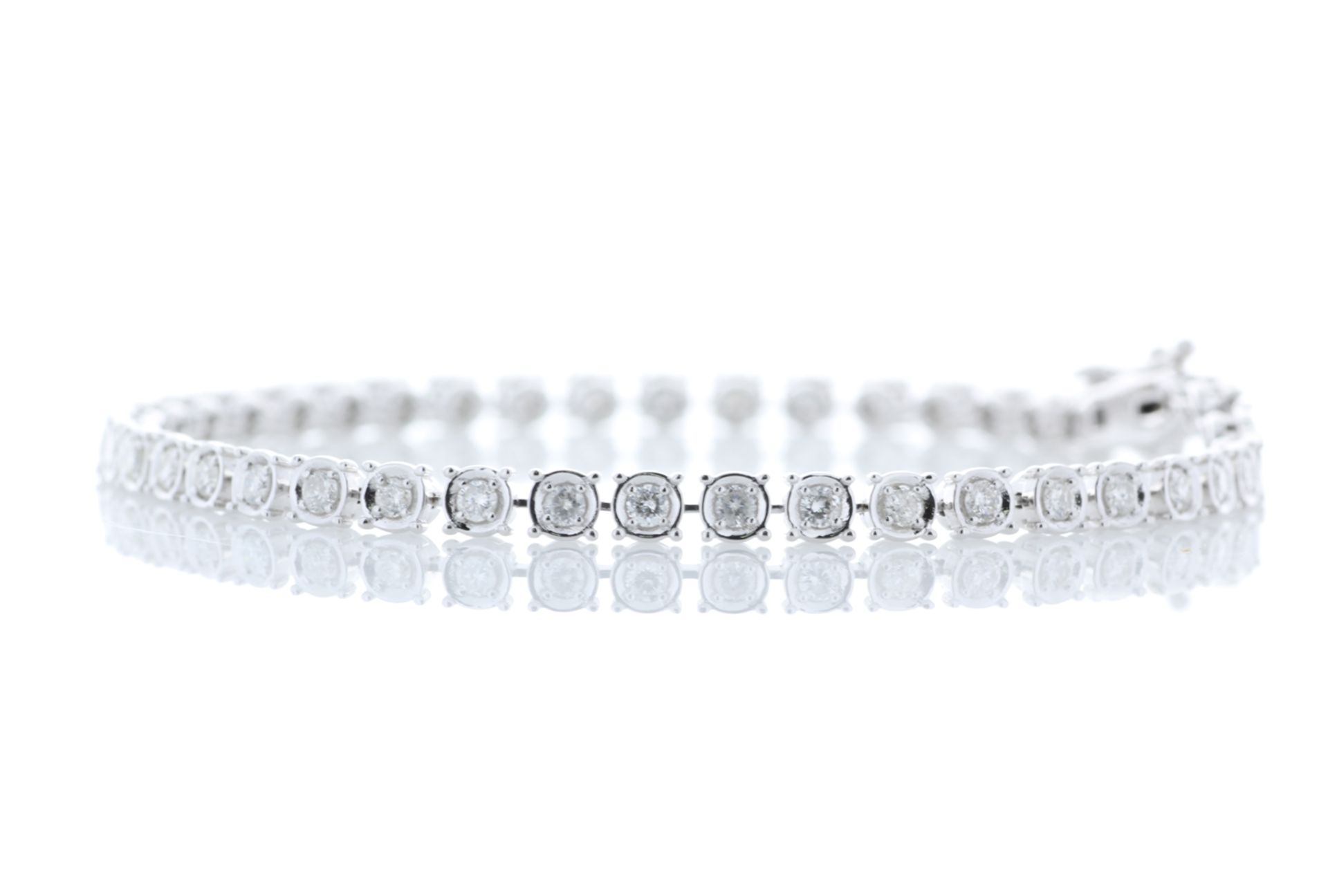 18ct White Gold Tennis Diamond Bracelet 1.50 Carats - Valued by GIE £19,220.00 - 18ct White Gold - Image 2 of 5