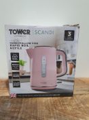 RRP £31.99 Tower Scandi T10037PNK Kettle with Rapid Boil and Boil Dry Protection