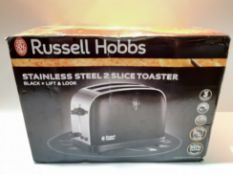 RRP £29.99 Russell Hobbs 23331 Stainless Steel 2 Slice Toaster, Black