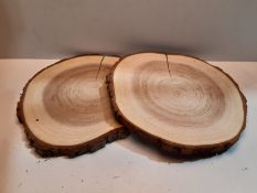 RRP £19.99 Fuyit Wood Slices 2 Pcs 18-20cm NO Hole Natural Unfinished