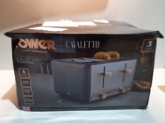 RRP £49.75 Tower T20051RGG Cavaletto 4-Slice Toaster with Defrost/Reheat