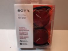 RRP £17.99 Sony MDR-ZX310 Foldable Headphones - Metallic Red