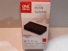 RRP £13.98 One For All SV1630 Smart HDMI Switch up to 3 HDMi Devices Black