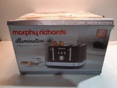 RRP £49.99 Morphy Richards 248020 Illumination 4 Slice Toaster, Black