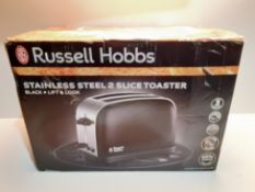 RRP £29.99 Russell Hobbs 23331 Stainless Steel 2 Slice Toaster, Black