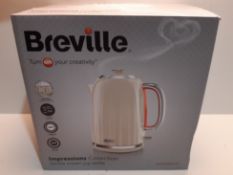 RRP £34.99 Breville Impressions Electric Kettle, 1.7 Litre, 3 KW Fast Boil, Cream [VKJ956]