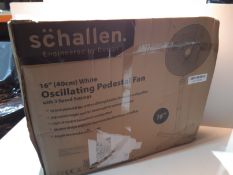 RRP £29.99 Schallen 16" Electric Oscillating Floor Standing Tall Pedestal Air Cooling Fan