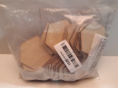 RRP £11.99 MILISTEN 50PC Unfinished Wood Piepces Hexagon Wood