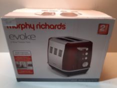 RRP £30.00 Morphy Richards Evoke 2 Slice Toaster 224408 Red Two