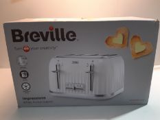 RRP £34.99 Breville VTT470 Impressions 4-Slice Toaster with High-Lift and Wide Slots