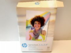 RRP £29.99 HP HPIZL2X350 Sprocket 2.3 x 3.4 Premium Zink Sticky Back Photo Paper