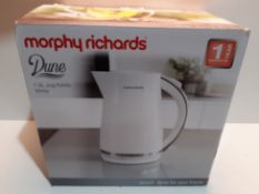 RRP £22.50 Morphy Richards 108269 Jug Kettle Dune, Plastic, 3000 W, 1.5 liters, White